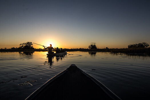maun croisiere bateau riviere sunset coucher soleil botswana monplanvoyage