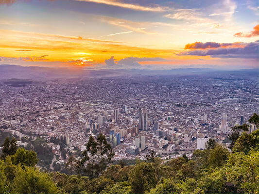 bogota montserrate paysage coucher soleil colombie monplanvoyage