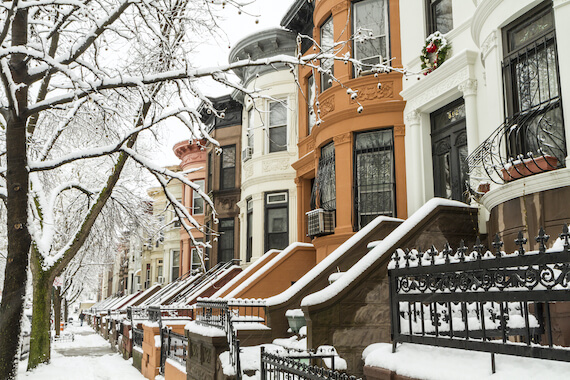 brooklyn hiver neige maison architecture new york etats unis monplanvoyage