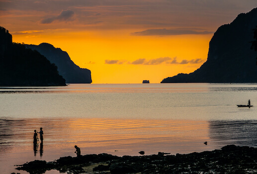 bacuit palawan ile coucher soleil paysage philippines archipel monplanvoyage