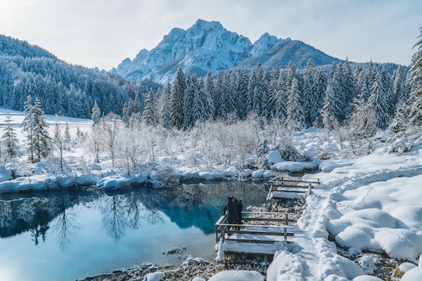 Kranjska Gora hiver slovenie neige montagne lac monplanvoyage