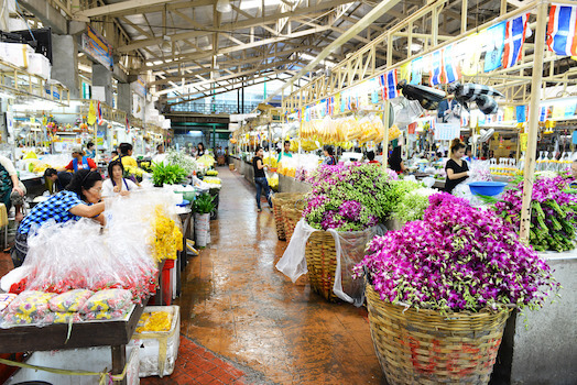 bangkok marche fleur thailande asie monplanvoyage