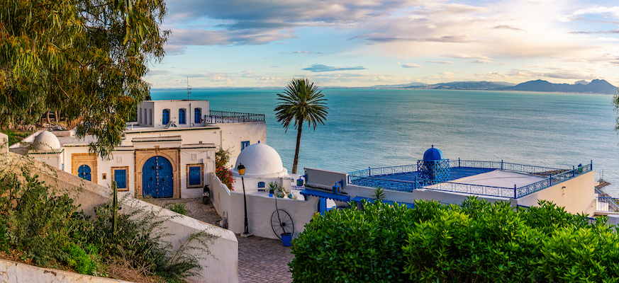 sidi bou said mer vue couleur village tunisie monplanvoyage