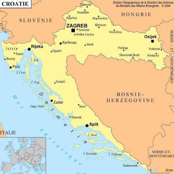 croatie carte monplanvoyage