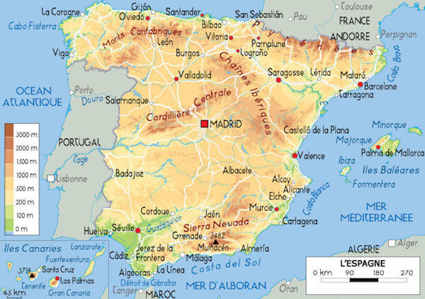 espagne carte monplanvoyage