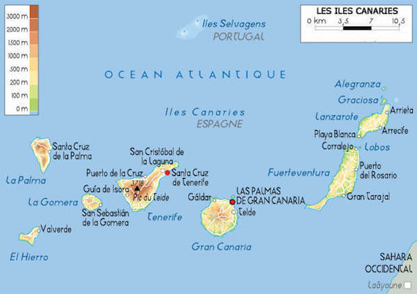 iles canaries carte espagne monplanvoyage