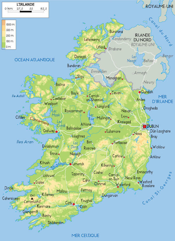 irlande carte monplanvoyage