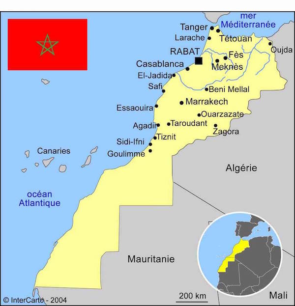 maroc carte monplanvoyage