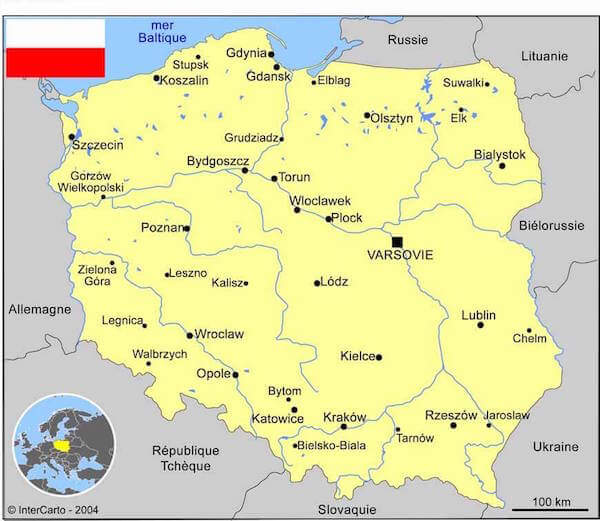 pologne carte monplanvoyage