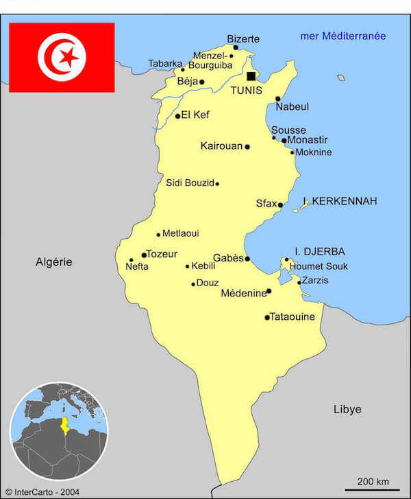 tunisie carte monplanvoyage