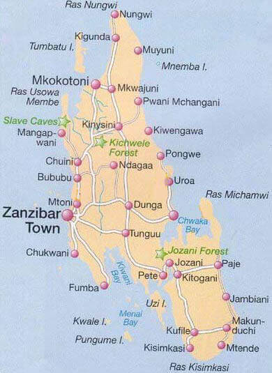 zanzibar carte monplanvoyage